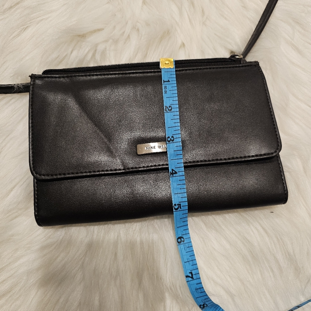 Vintage Black Leather Women's Wallet On Chain w/Cell Phone Holder - Picture 9 of 9